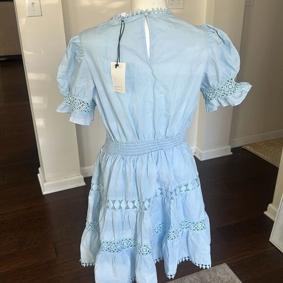 Mable Poplin Lace Trim Mini Dress M - Picture 4 of 9